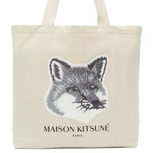 Maison Kitsune Off-White Fox Head Tote